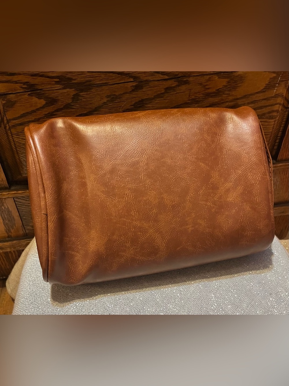 C3NTRO Brown Faux Leather Toiletry Bag/Dopp Kit NWOT’s - Picture 3 of 7